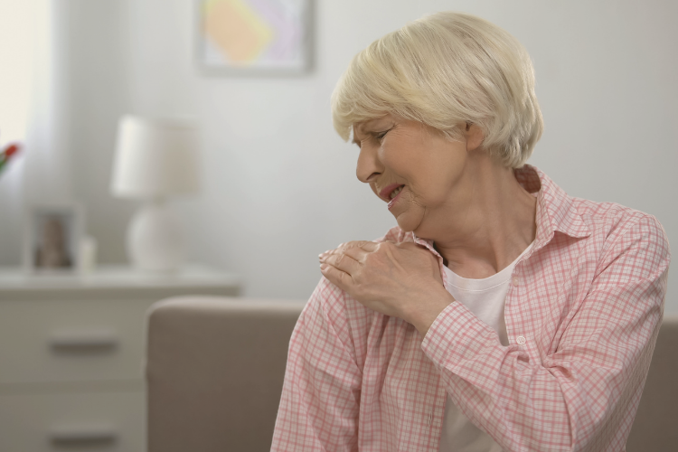 Glenohumeral Arthritis Treatment Woman with shoulder arthritis