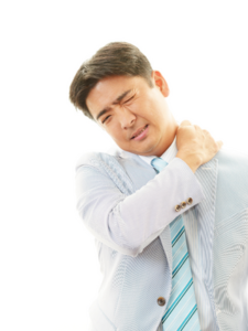 Man holding shoulder in paiin